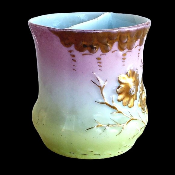 Antique Shaving Mug Victorian Porcelain Scuttle Cup - Picture 3 of 10